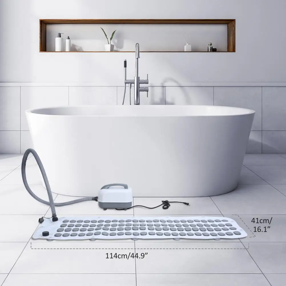 

Electric Bathtub Bubble Mat,Bubbling Bath Non-slip Mat With Remote & Pillow, Electric Air Pump & Adjustable Bubble Settings