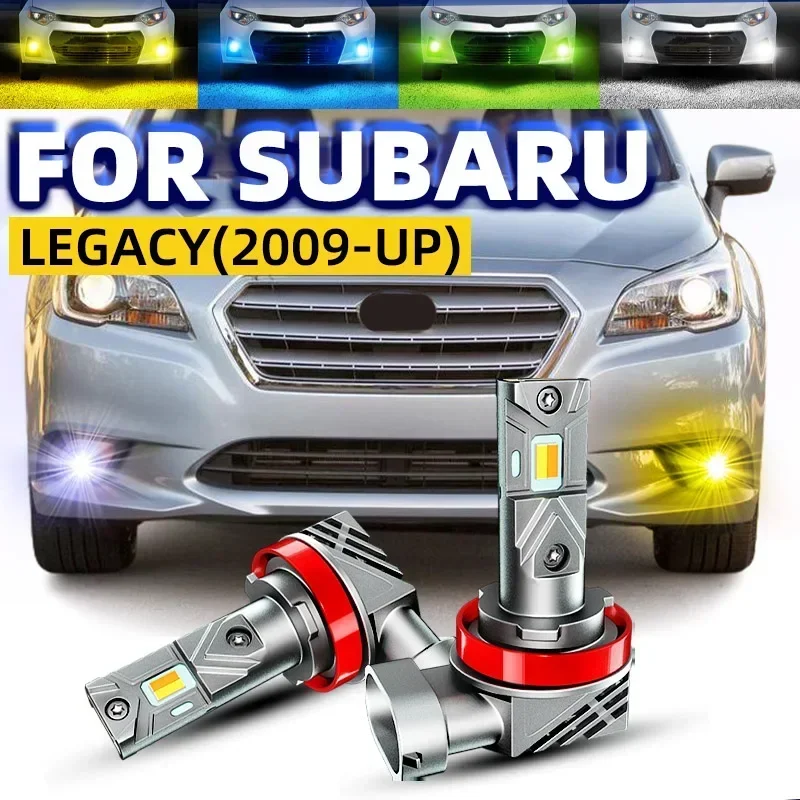 2pcs Car LED Front Fog Lights Bulbs Dual Colors Switchback White Yellow For Subaru LEGACY BN BS MK6 2015 2016 2017 2018 2019