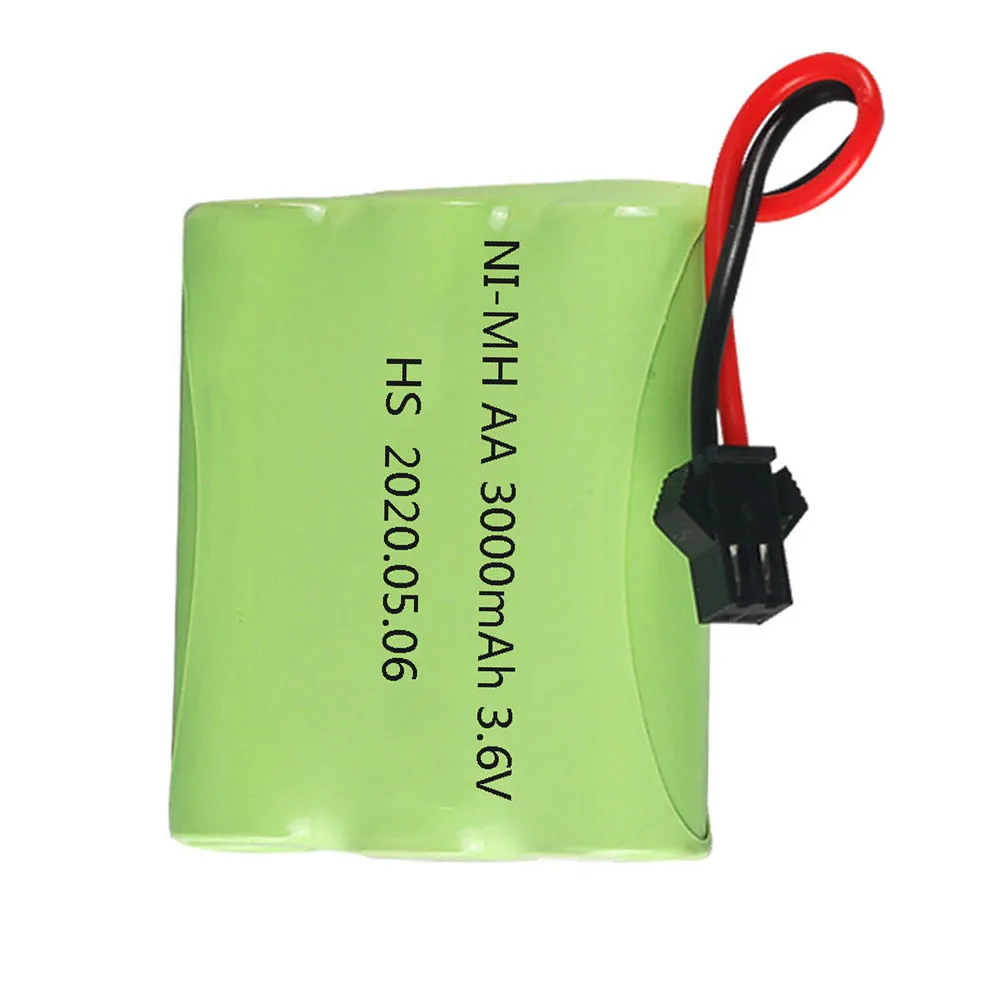 3.6V 3000mAh Rechargeable NiMH Battery For Rc toys Car Tank Boat Gun trucks parts 3.6 V AA nimh battery SM/JST/EL-2P/TAMIYA Plug