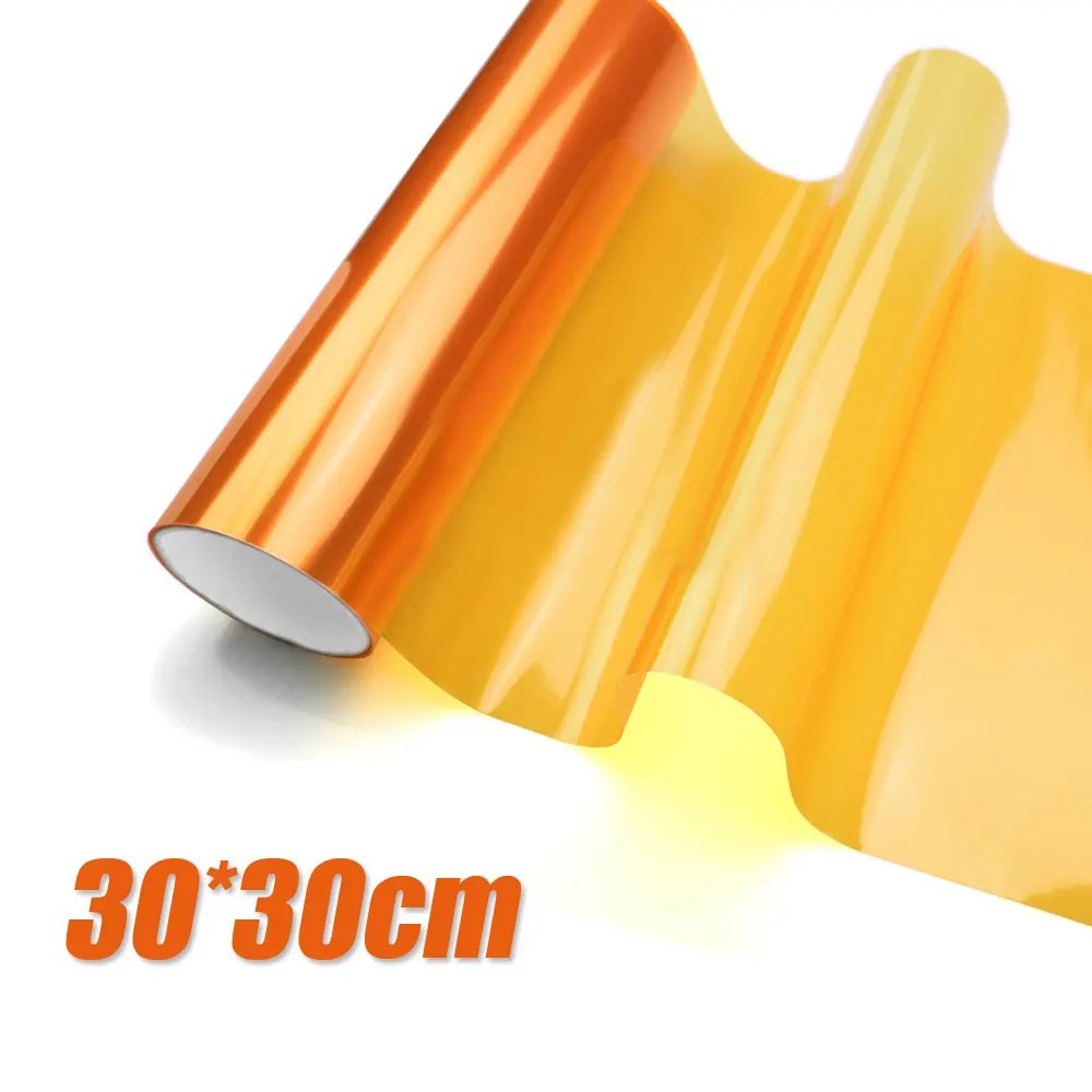 1Pc Auto Licht Amber Oranje Koplamp Achterlicht Mistlamp Film Pvc Vinyl Film Cover Beschermende Stickers Auto Exterieur Accessoires