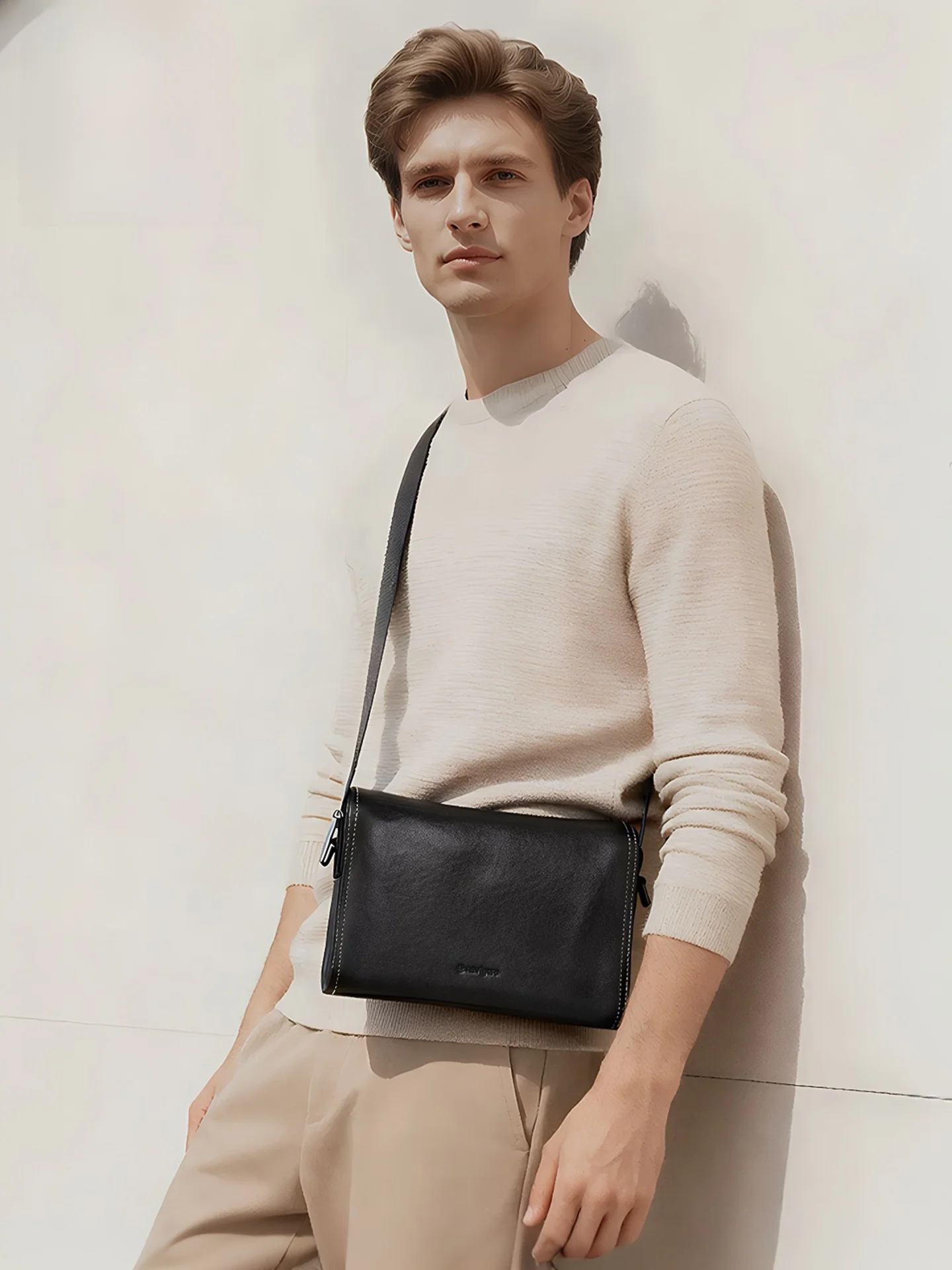 

Мужская сумка-мессенджер Navigare из натуральной кожи, повседневная сумка через плечо, молодежная модная кожаная сумка