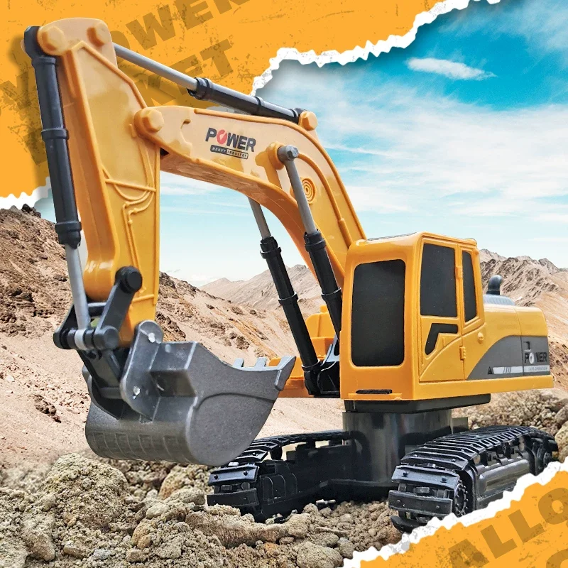 

1;24 RC Excavator Remote Control Crawler Tractor Truck Digging Soil Engineering Vehicle Model with Sound Children Birthday Gifts