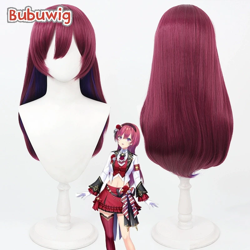 

Bubuwig Synthetic Hair Amagase Muyu Cosplay Wigs Virtual YouTuber Amagase Muyu 65cm Wine Red Mixed Purple Wig Heat Resistant