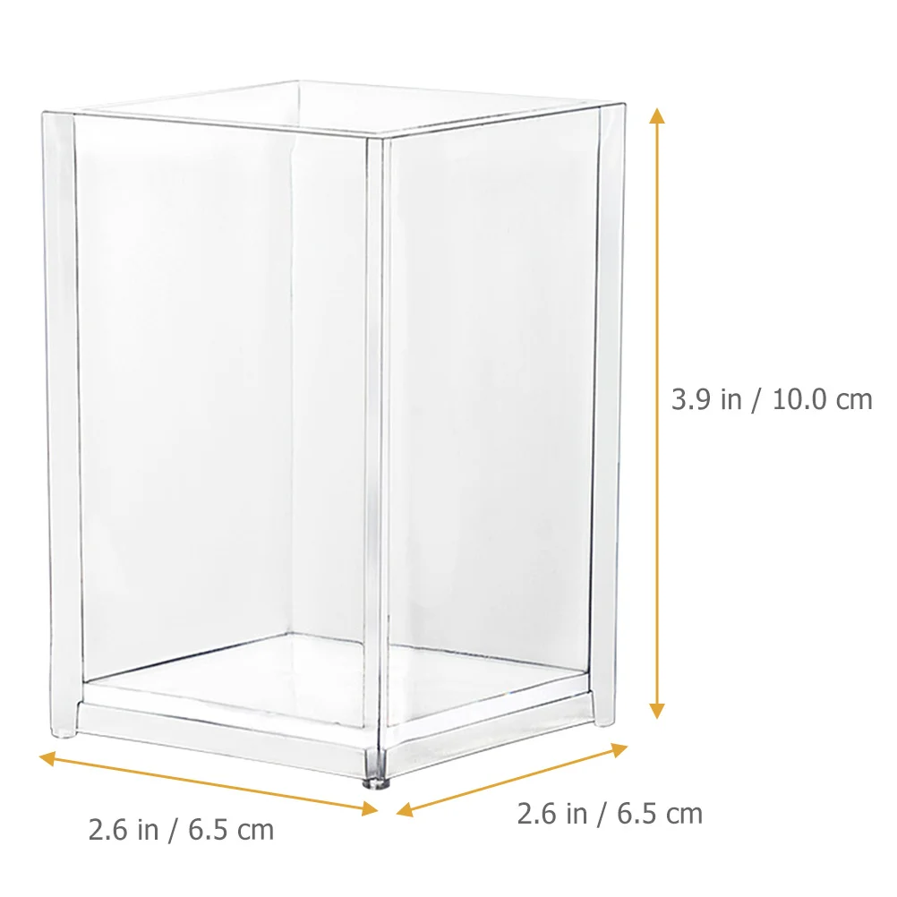 

6Pcs Acrylic Clear Pen Holder Stationery Organizer Makeup Brush Storage Box Desktop Desk Office Supply Containers