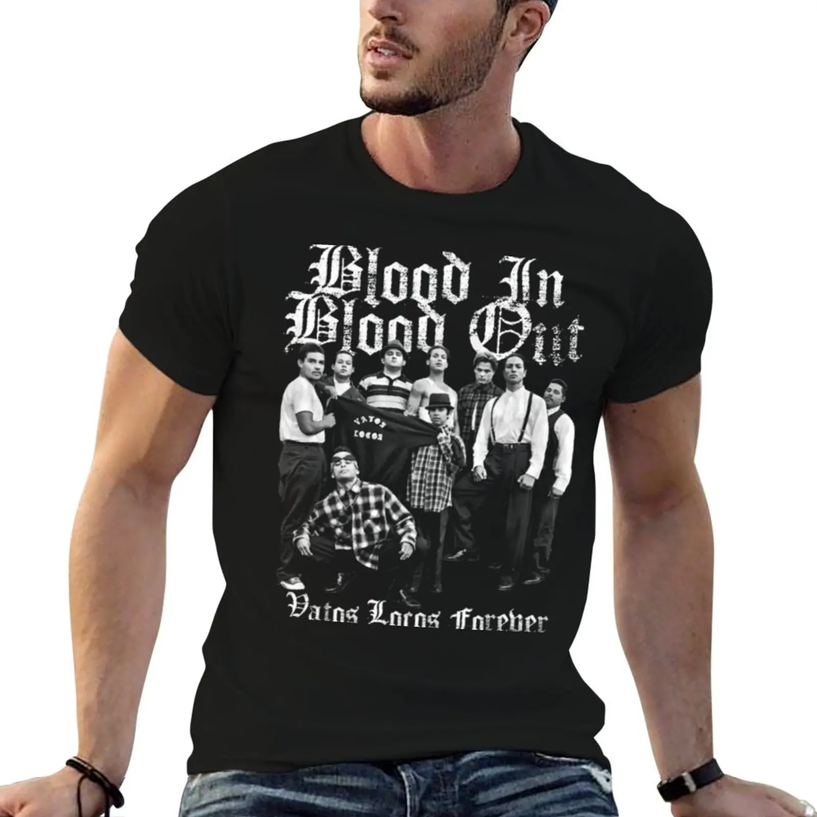 Blood In Blood Out T-Shirt Casual Fashion Short Sleeve Cotton T-Shirt