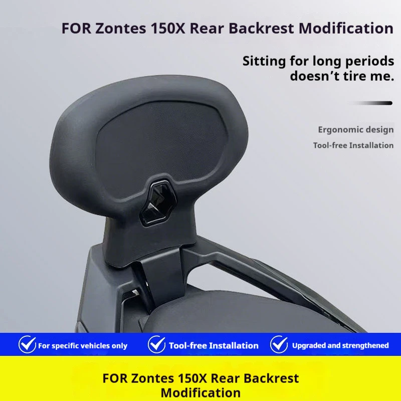 For Zontes 150X Rear Passenger Backrest Ergonomic Lumbar Support No-Drill Accesorios Moto Accessori Moto