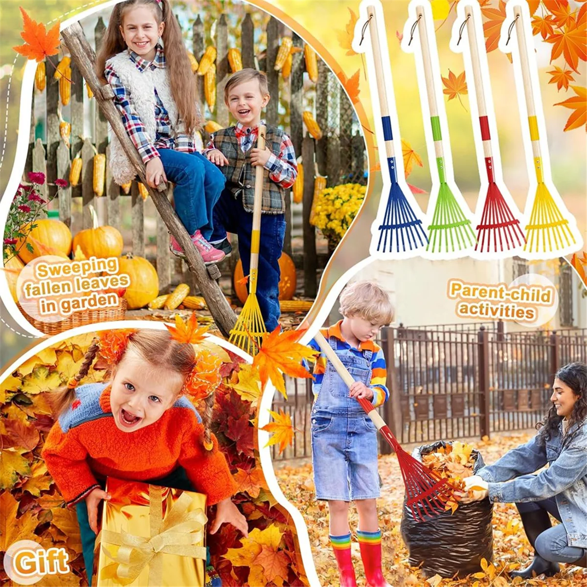 

Lo-ok 2 шт. металлические детские грабли с ручкой из твердой древесины 27 дюймов маленькие грабли для садоводства мини-грабли для детей садовые инструменты для газона и двора