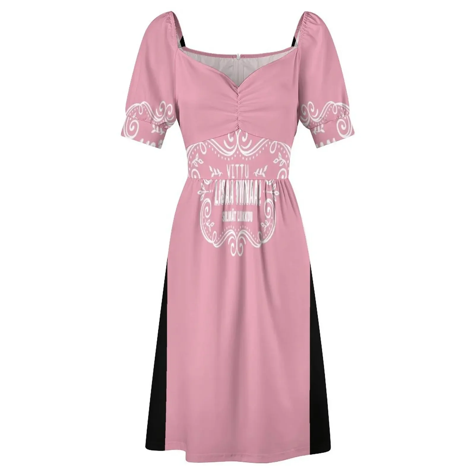 Liss?? Vi Sigur! Rosa - Klassisches ärmelloses T-Shirt-Kleid. Elegantes Kleid für Damen, Partykleider