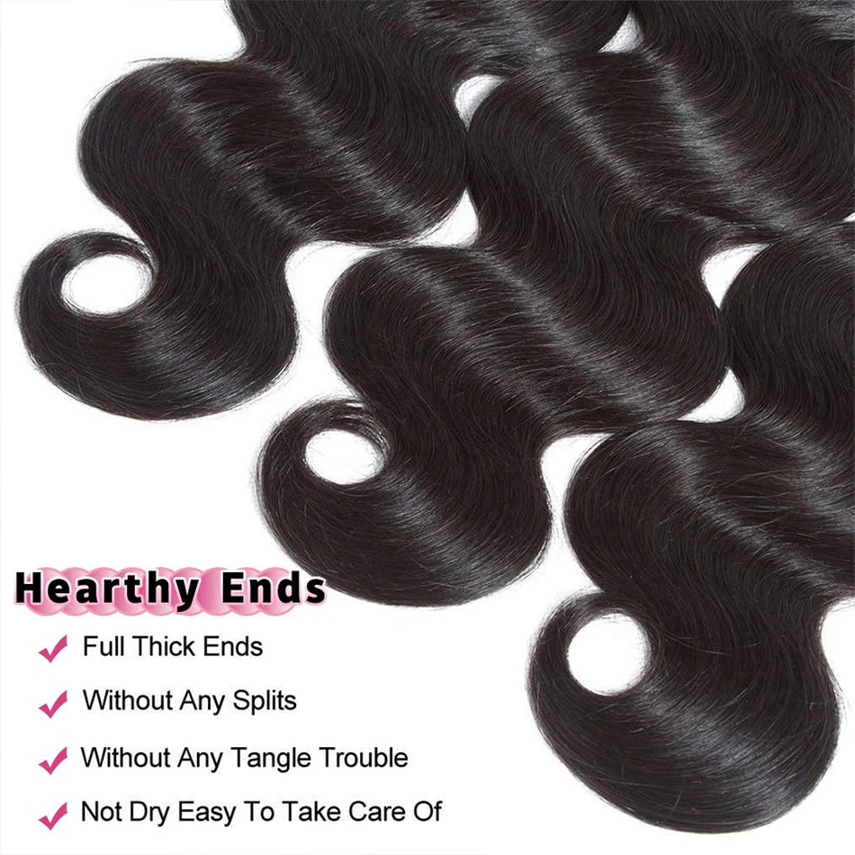 Body Wave Bundles Human Hair Extensions Brazilian Bundles Human Hair 1/3 Pcs 30 Inch Natural Raw Hair Bundles Fast Shipping