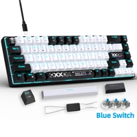 60% Mechanical Gaming Keyboard Game Mechanical Keyboard With Blue Switches Portable 68 Key Percent Gaming Keyboard for PC Laptop