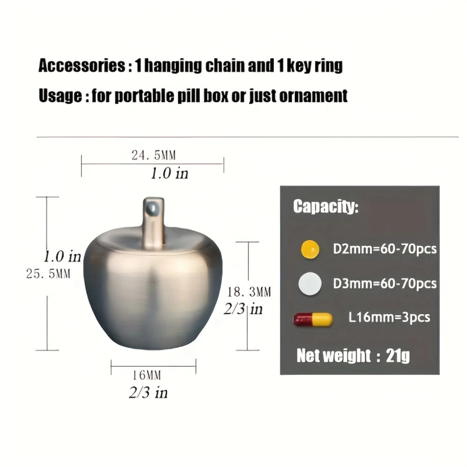 휴대용 알약 정리함 - 내구성이 뛰어난 스테인레스 스틸 구조로 편리하게 약을 휴대할 수 있으며 공간 절약형 포장 큐브