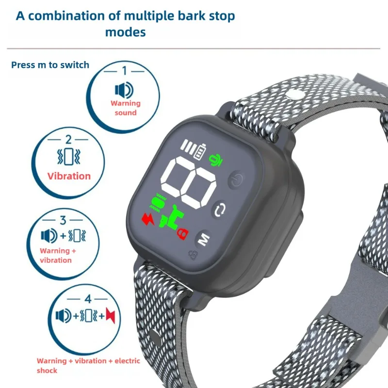 

New color screen anti-barking device, electric shock collar, vibration training dog collar, automatic anti-barking device