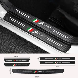 Carbon Fiber Car Stickers Door Sill Bumper Threshold Step Protector Guard Strip Sticker for Fiat punto Accessories