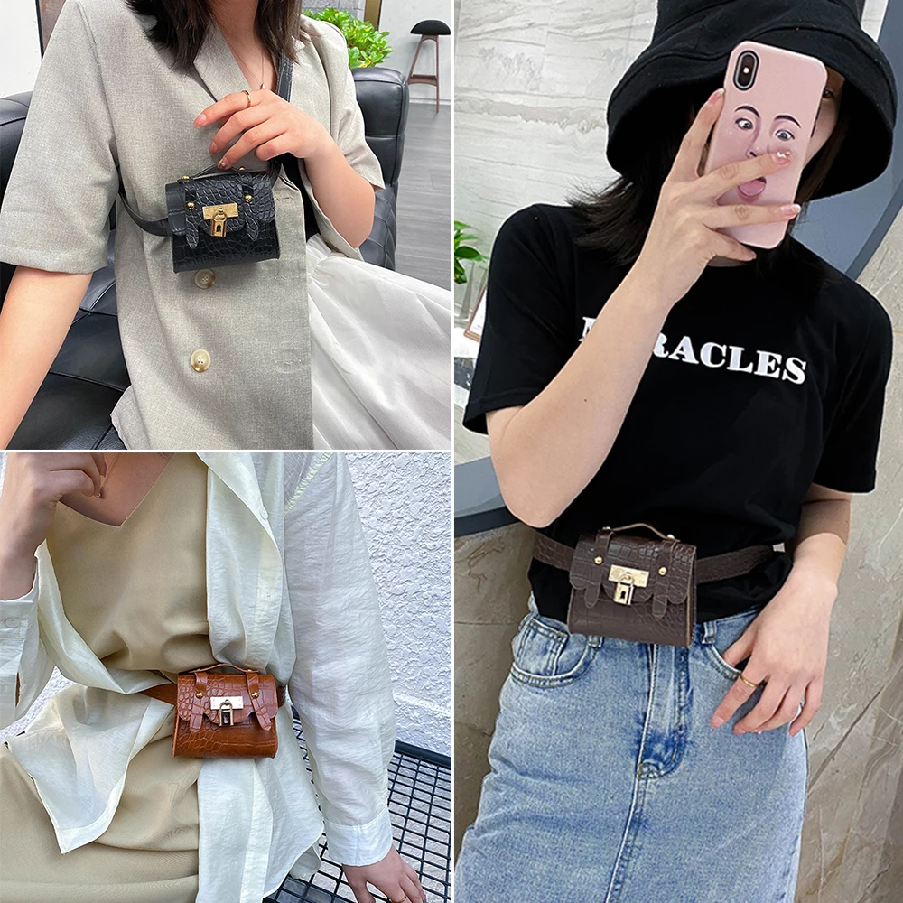 Crocodile Print Mini Waist Bag Women Small Crossbody Bag Fashion Crossbody Waist Bag Portable Girl Wallet