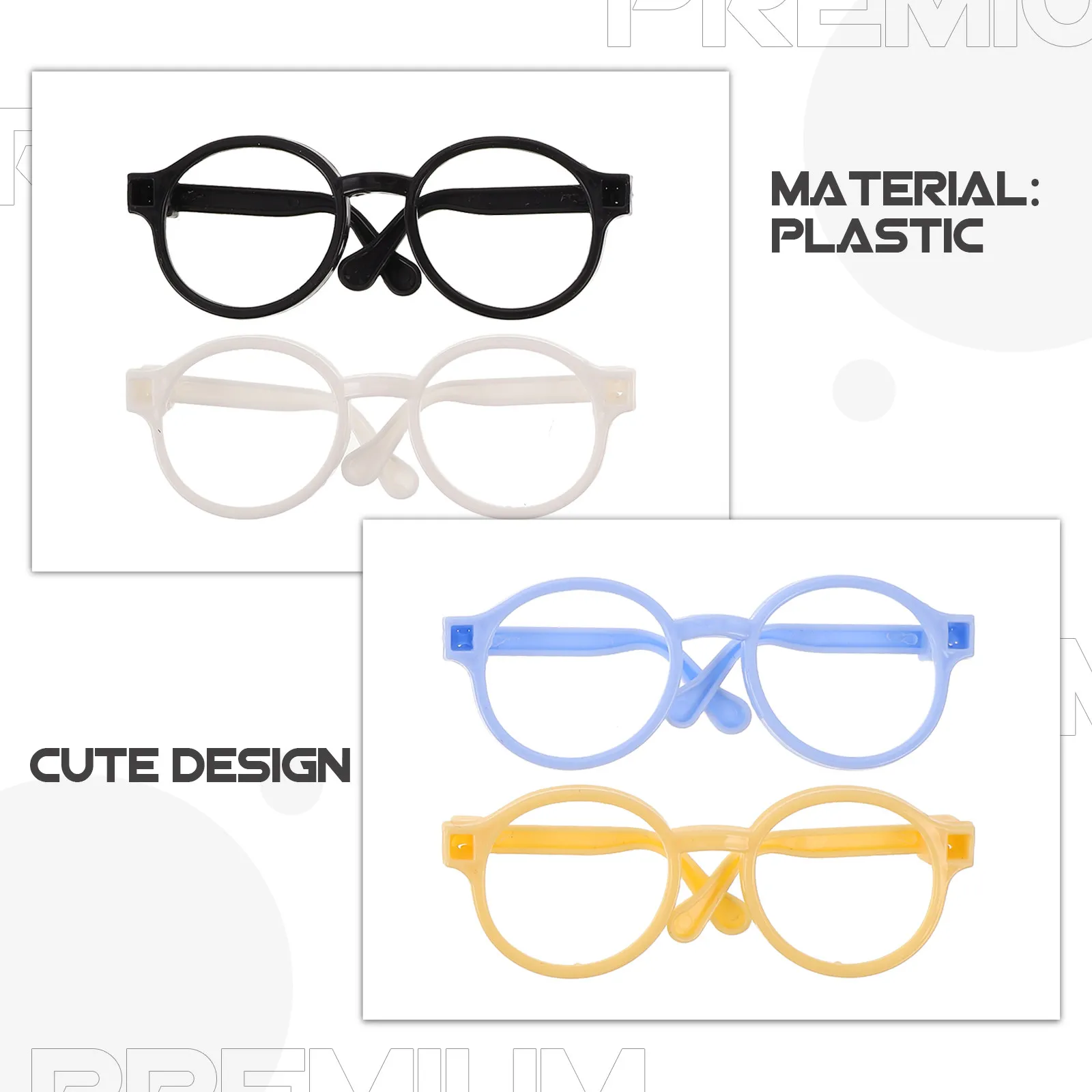 4Pcs Cotton Accessories Mini Glasses Frames Stylish Eyewear for Dress Up Baby DIY Reborn Eyeglasses Frames Accessories view 6
