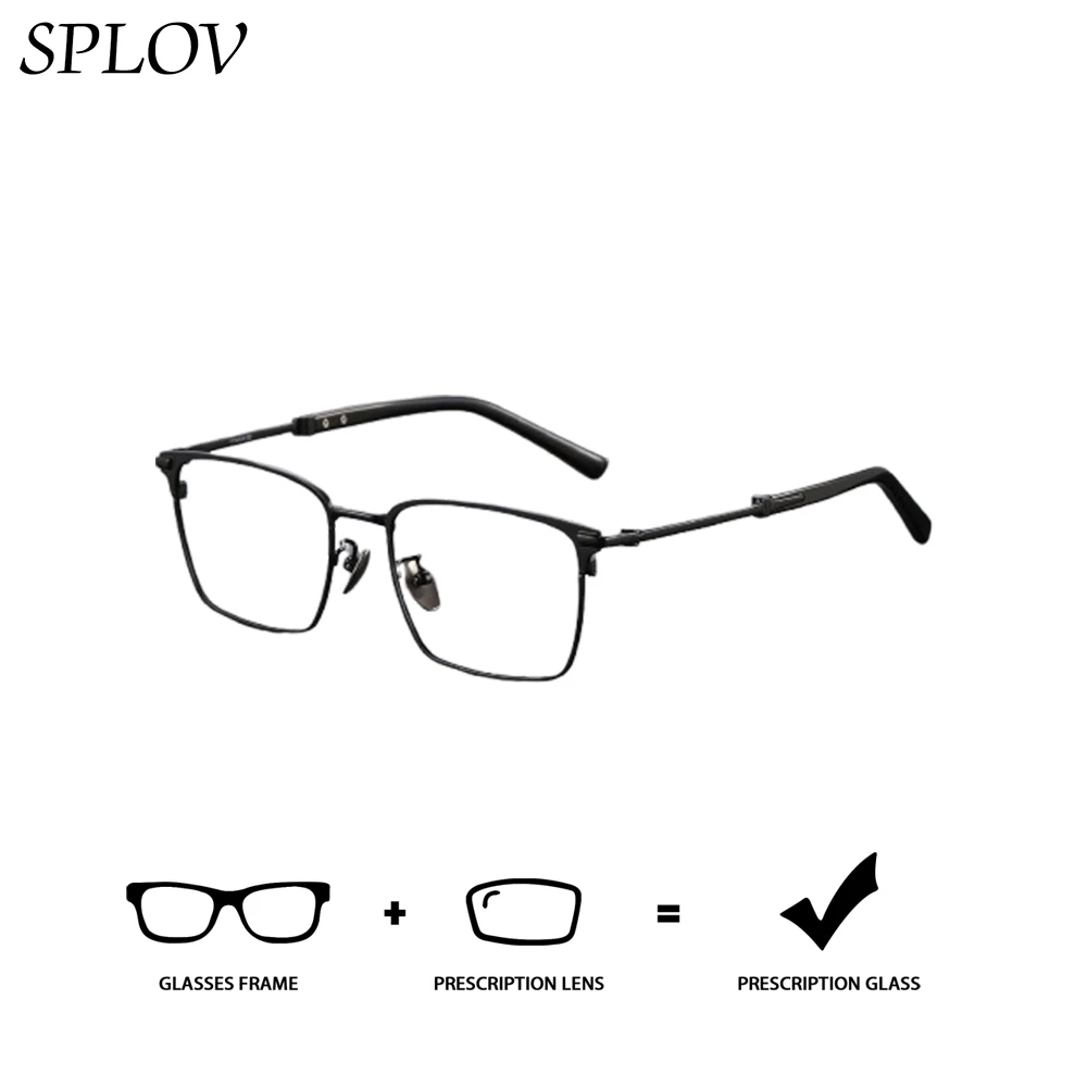 

SPLOV Titanium Prescription Glasses Ultra Lightweight Customized Anti Blue Light Optical Glasses Men's Prescription Glasses