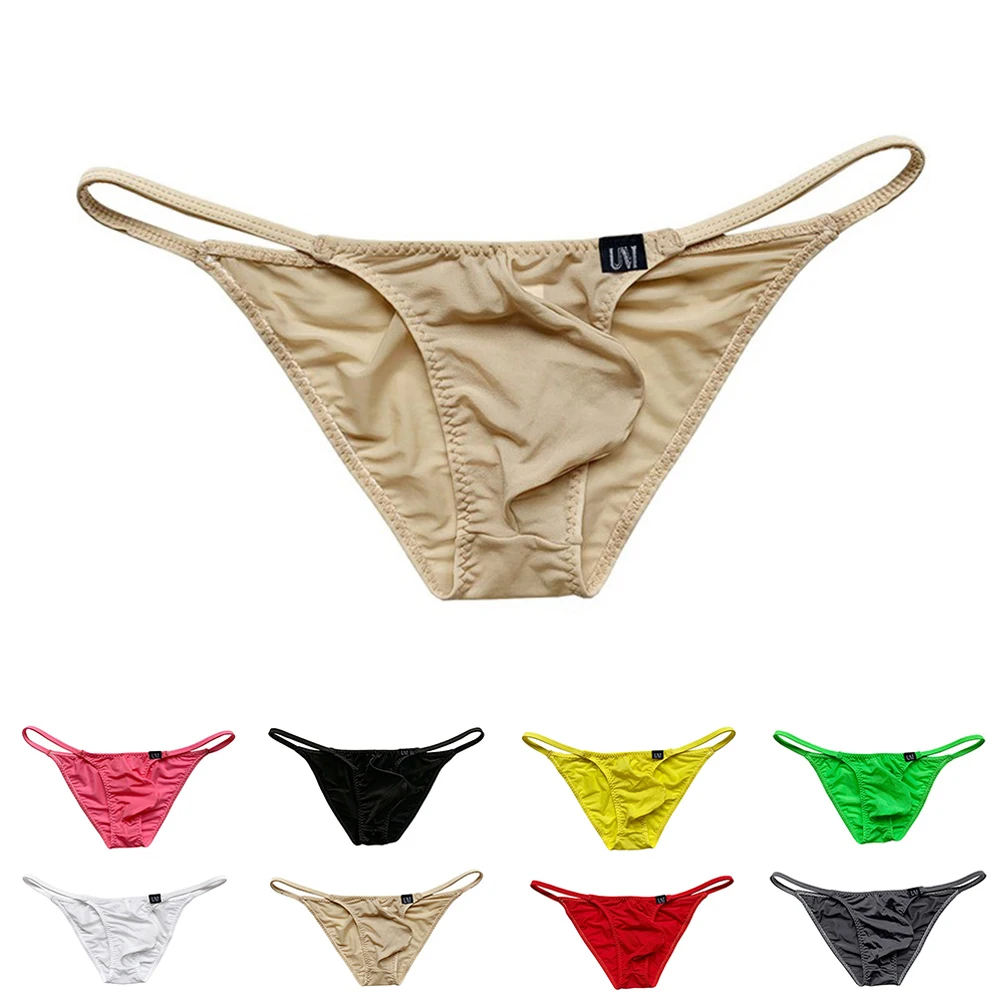 Sexy Mens Mesh Low Rise Bikini Elastic Thong G-string Bulge Pouch Briefs Ultra Thin Underwear Male Panties Breathable Underpants