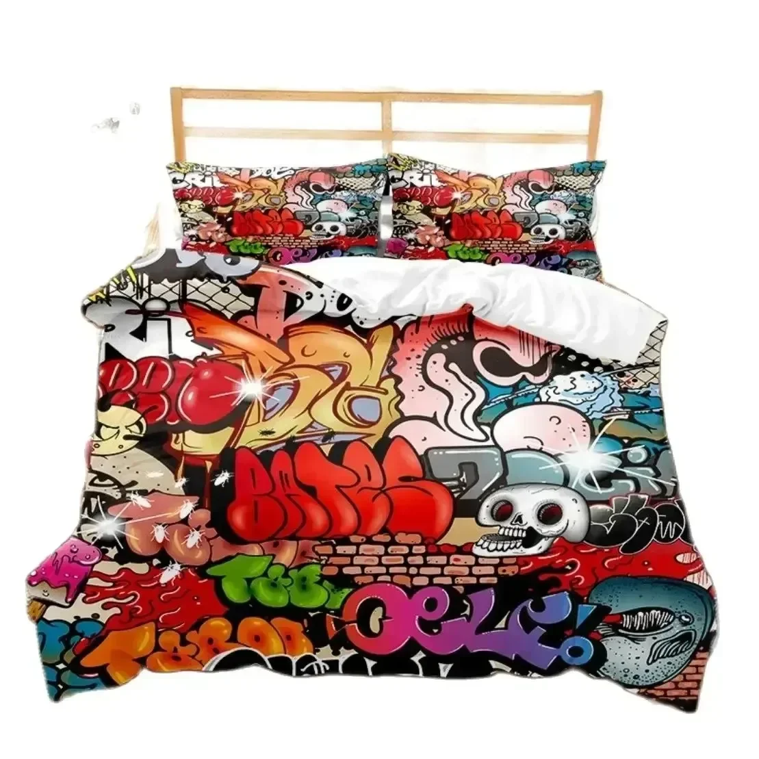 Hippie Graffiti Hip Hop 3D NEW Duvet Cover Pillowcase Bedding Set Adult Boy Girl Bedroom Decoration Children Single Double Large