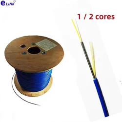 fiber optic cable armored 1 2 cores 100m singlemode single fiber duplex 1C 2C 3mm blue wire outdoor SM FTTHELINK SX DX ratproof