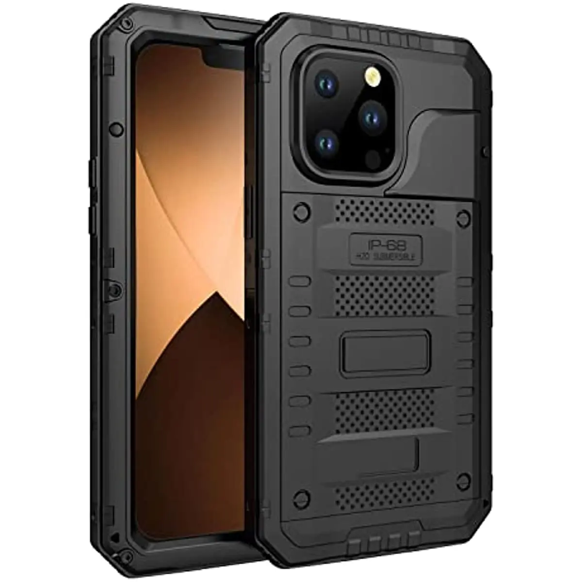 

IP68 Heavy Duty Armor Full Body Waterproof Case For iPhone 15 Pro Max 14 13 Plus Military Grade Metal Cover with Built-in Screen