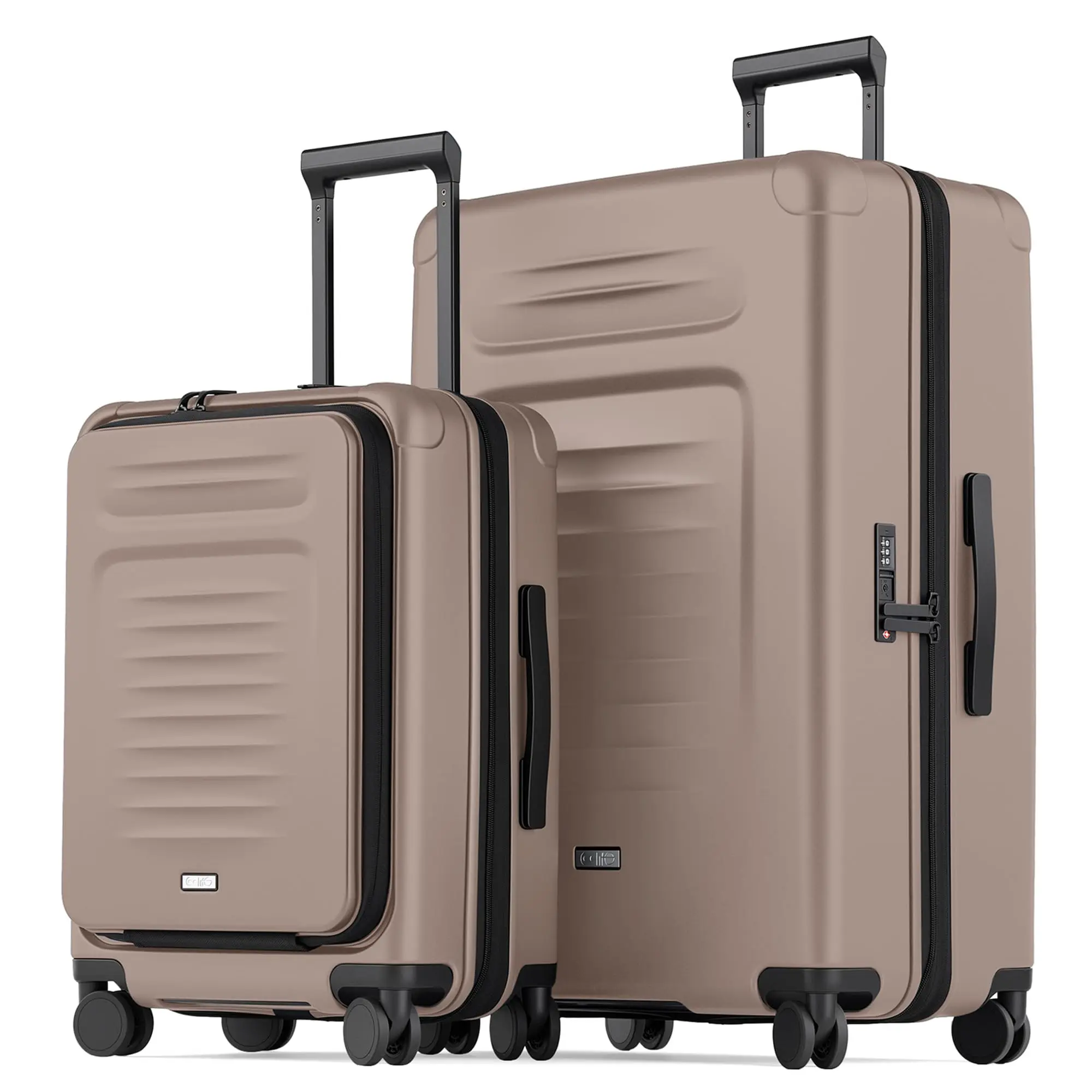 Expandable Luggage with TSA Lock 2 Piece Set Apricot
