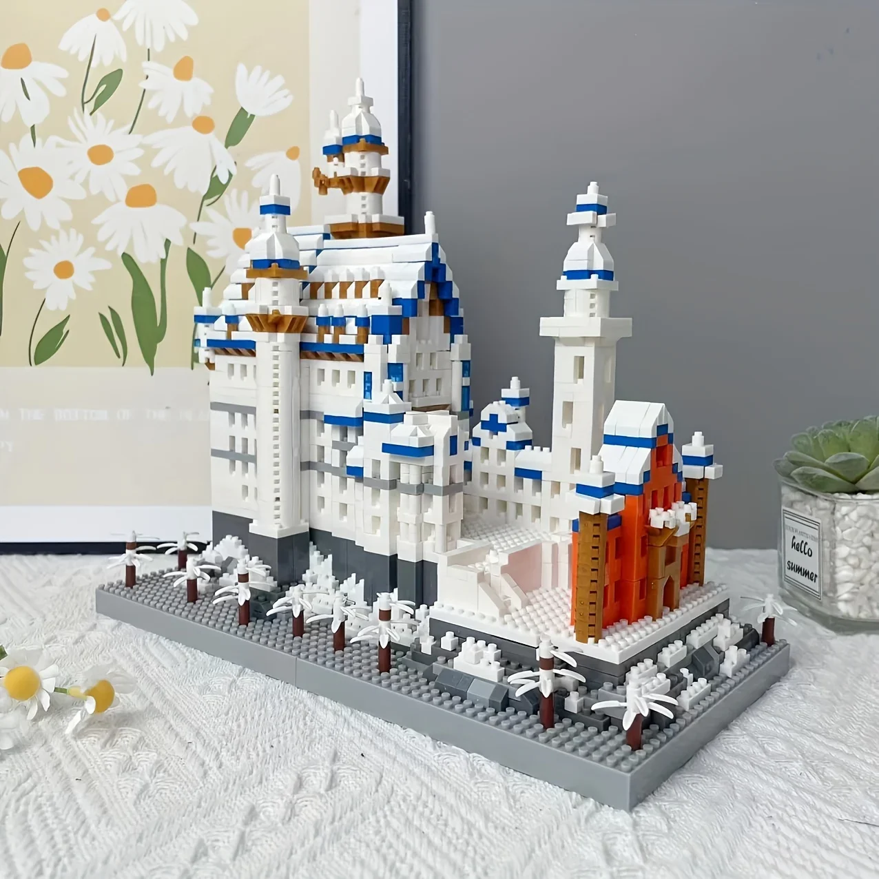 

2986PCS Snowy Swan Lake Castle Micro Building Blocks Challenging Assembly Model Kit Birthday Christmas Halloween Gift