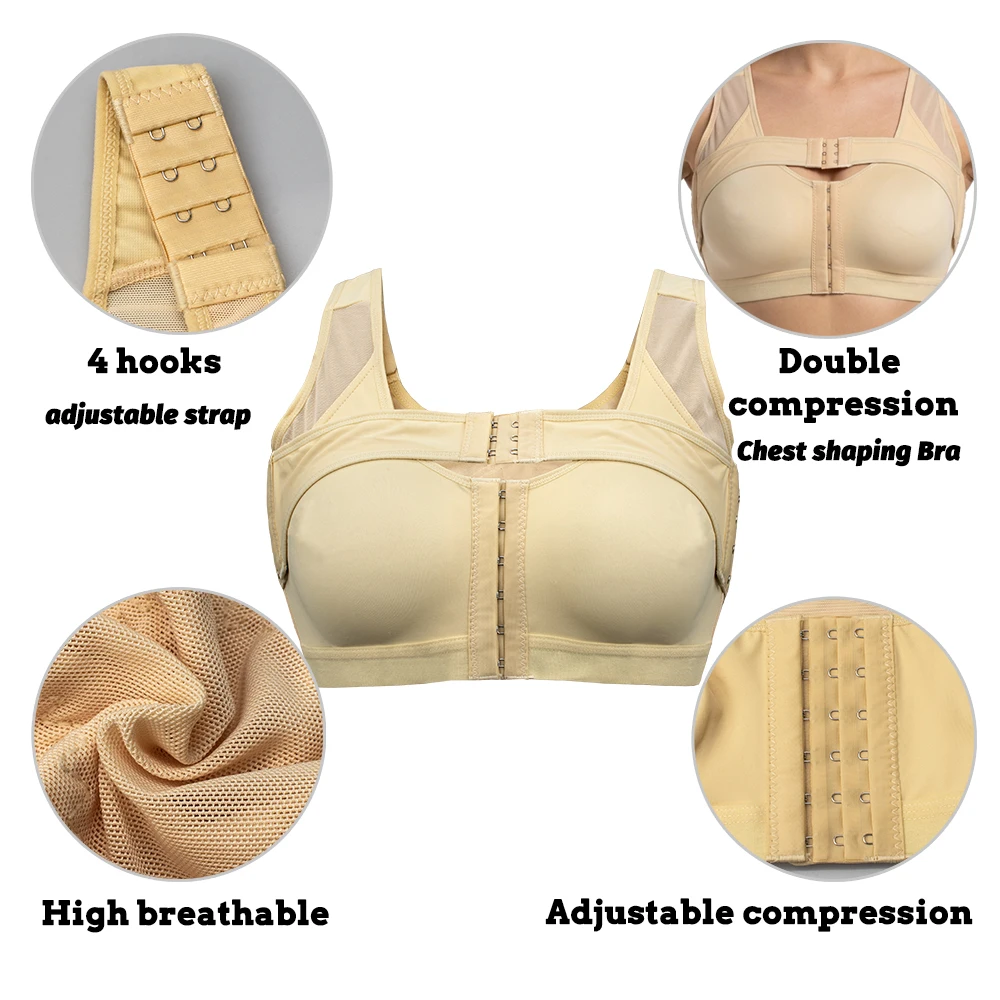 Shaper Bra Push Up Bralettes Shapewear Body Sculpting Corset Top Chest Binders Bustier Post Operative Surgical Women Underwear