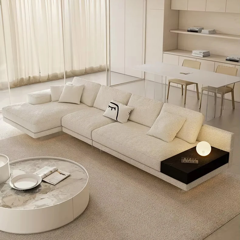 # Nordic Modern Fabric Sofa Set Modern Luxury Design Customized Color Floating Light Corner Sofa for Large Living Room Furniture view 2