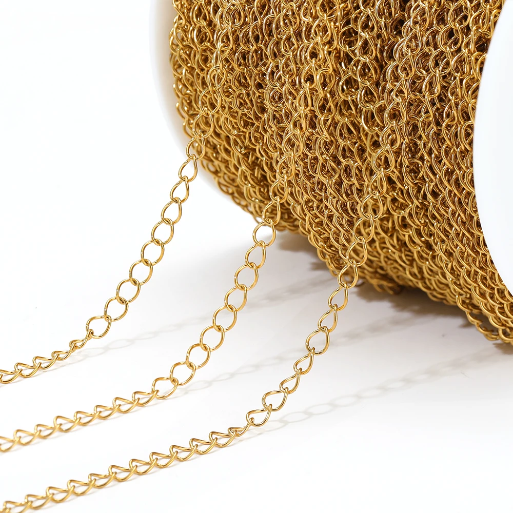 

5 Meters Stainless Steel Cross Snake Link Chains for DIY Necklace Bracelet Making Jewelry Findings Bulk Accessories Wholesale