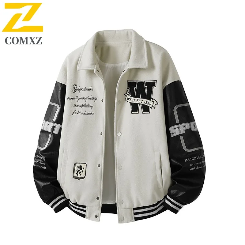 

COMXZ American Style Premium Men Jacket Fashion Cozy Motorcycle Coat High End Journey Wind Resistant Light Autumn New Jackets