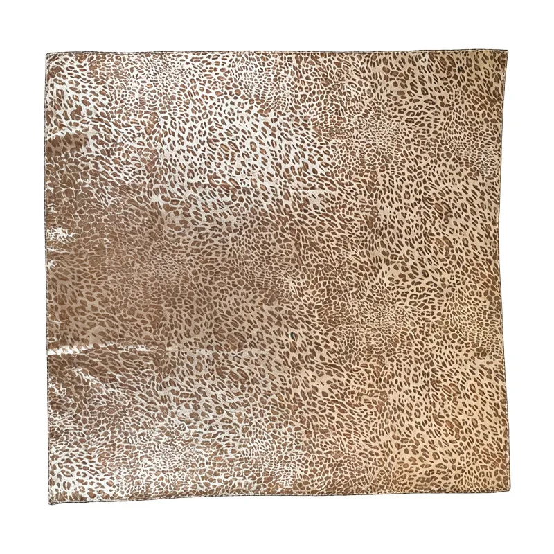 Y2K Retro Leopard Headscarf Women Girls Square Hair Scarves Spring Summer Hiphop Gold Foil Print Neckerchief Party Bandana view 6