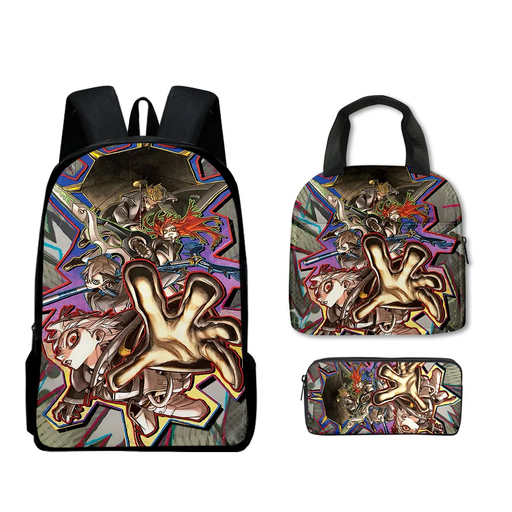 Luxury Youthful Harajuku Novelty Gachiakuta 3D Print 3pcs/Set Travel bags Laptop Daypack Backpack Portable Lunch Bag Pencil Case