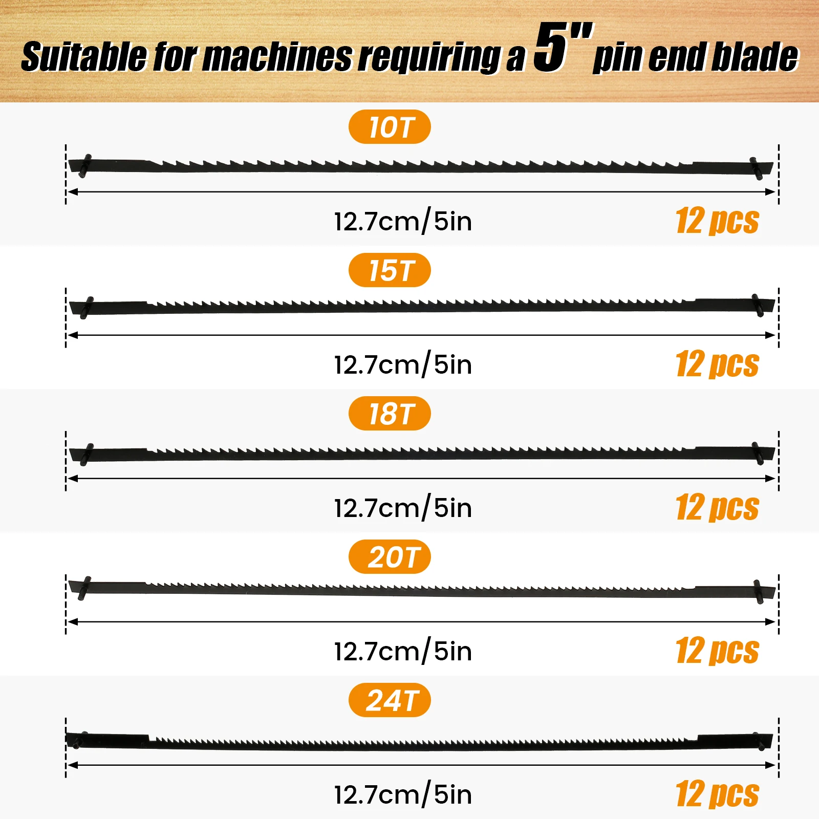 Imagem -06 - Corte Durável Preso Rolo Saw Blades Grupo Pin End Tpi 10 15 18 20 24 Sturdy Scroll Blade 60 Pcs