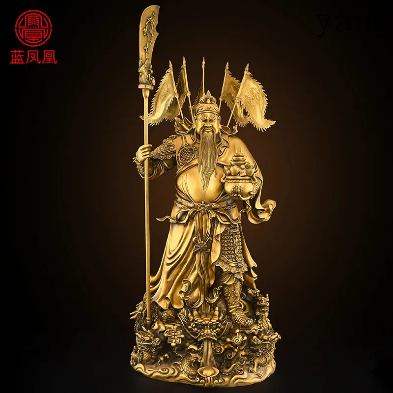 Cx copper Guan Gong ornament living room brass God of Fortune Kowloon Guan Gong Buddha statue