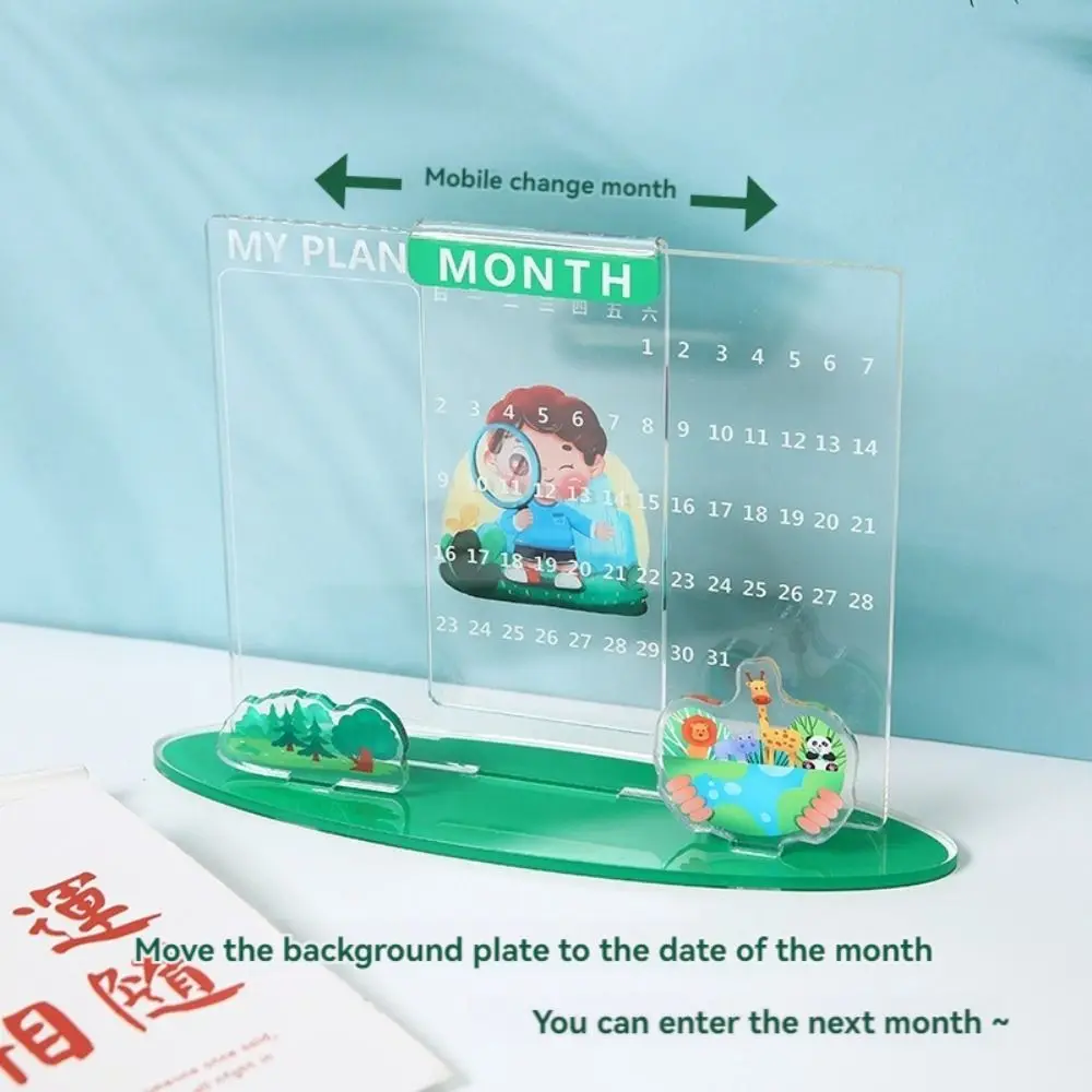 Erasable Message Board Slider Perpetual Calendar Universal Transparent Acrylic Calendar Date Display Schedule Reminder