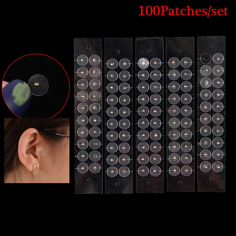 

NEW 100PC/lot Magnetic Beads Auricular Ear Stickers Massage Ear stickers Clear Ear Point Stickers Ear Pressure Stick Acupuncture