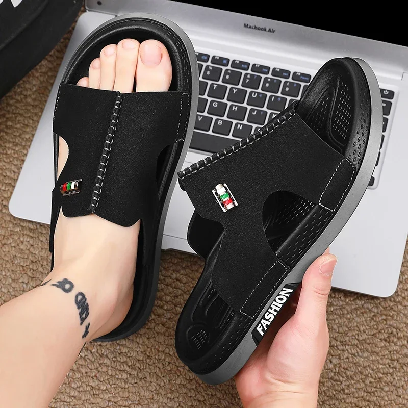 Stable Grip Sole Unisex Summer Slippers Flat Casual Anti Slip Student Daily Travel Walking Footwear