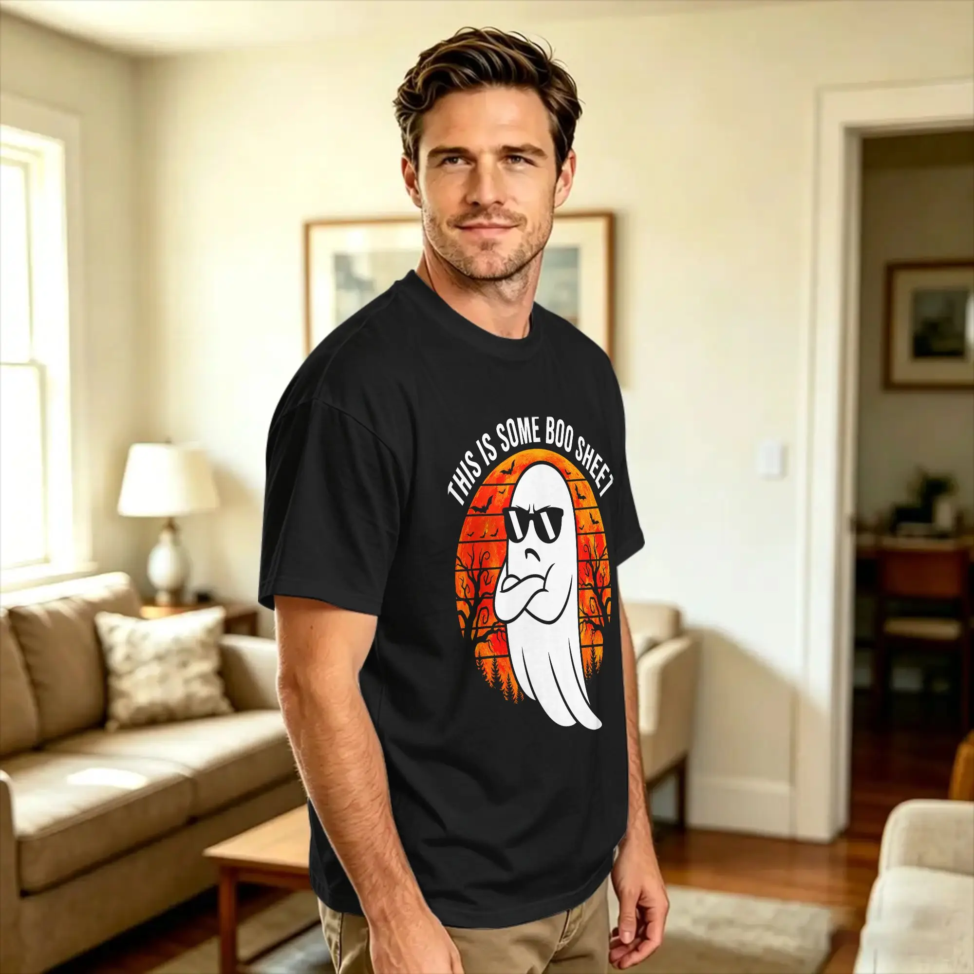 This is Some Boo Sheet Ghost Retro Funny Halloween T-Shirt Summer  Trendy Cool T Shirts Pure Cotton Comfortable Oversize Tees