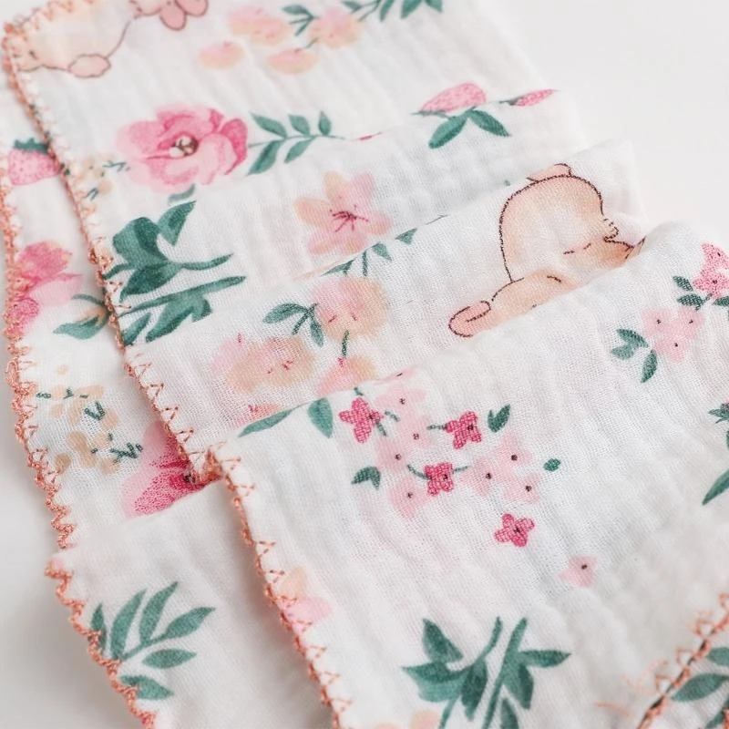 

652F Muslin Baby Washcloth Natural Cotton Infant Bath Towel Soft Toddler Face Towel Gift Newborn Baby Shower 10x10-inch