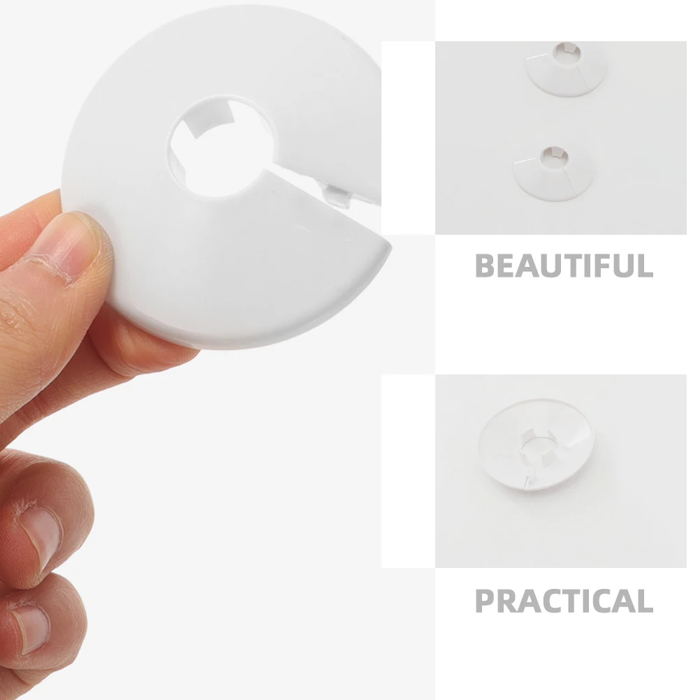 

4 Pcs PVC Alloy Faucet Covers for Bathroom Pipes Decorative Round Plates Water Tap Angle Valves Concealer