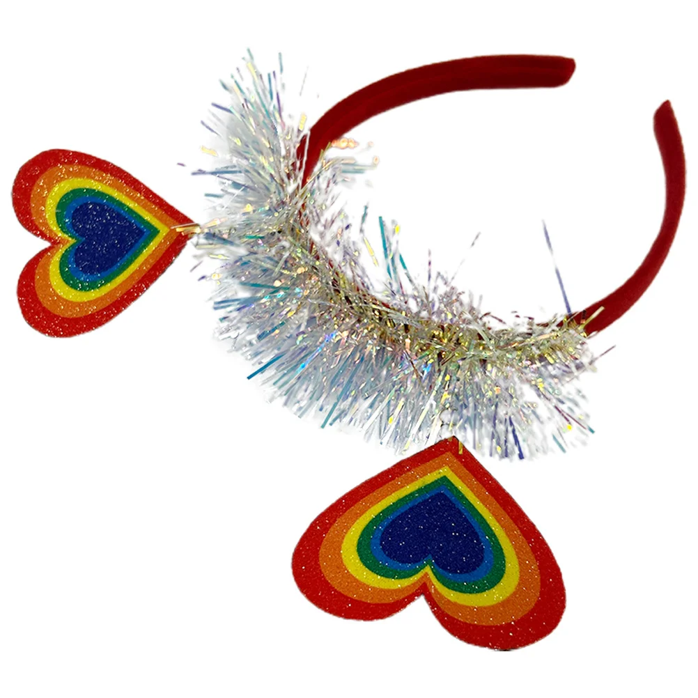 

Rainbow Headband Adjustable Pride Month Hair Hoop for Women Men Accessories Party Parade Event Wear Bright Iridescent