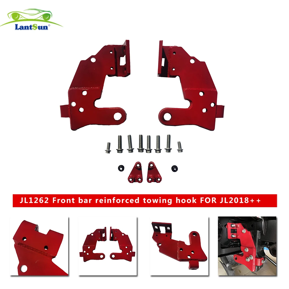 Czerwona para zagęszczony hak holowniczy dla Jeep Wrangler JL akcesoria samochodowe LANTSUN JL1262