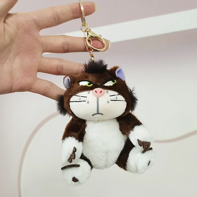 Disney-Porte-clés en peluche chat Lucifer pour filles, pendentif sac à dos, Kawaii Anime, cadeau de Noël et d'anniversaire, 12cm