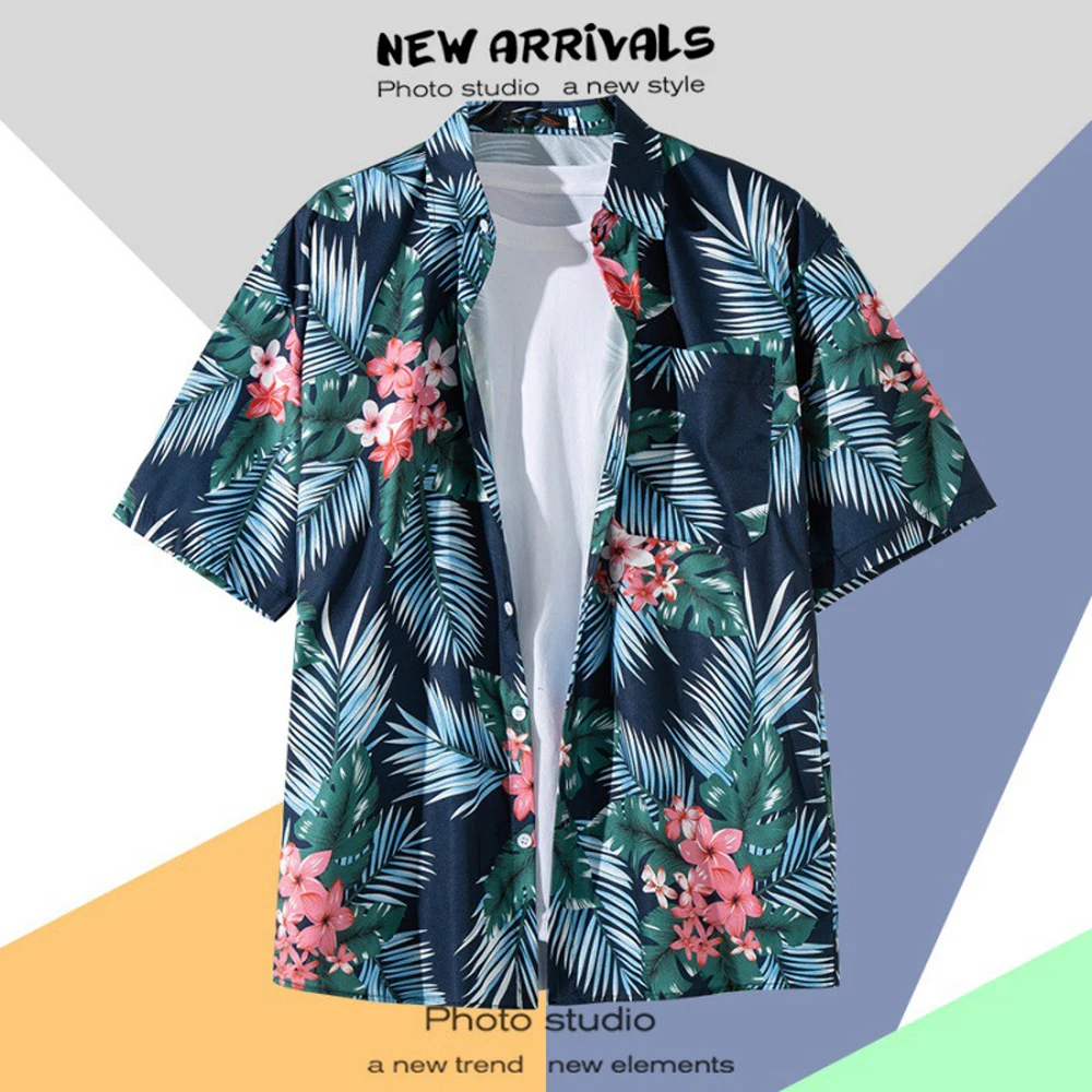 Hawaiian Shirts 3D Flower Print Shirt For Men Clothes Hawaii Vacation Beach Shirt Personalized Customized Unisex clothing