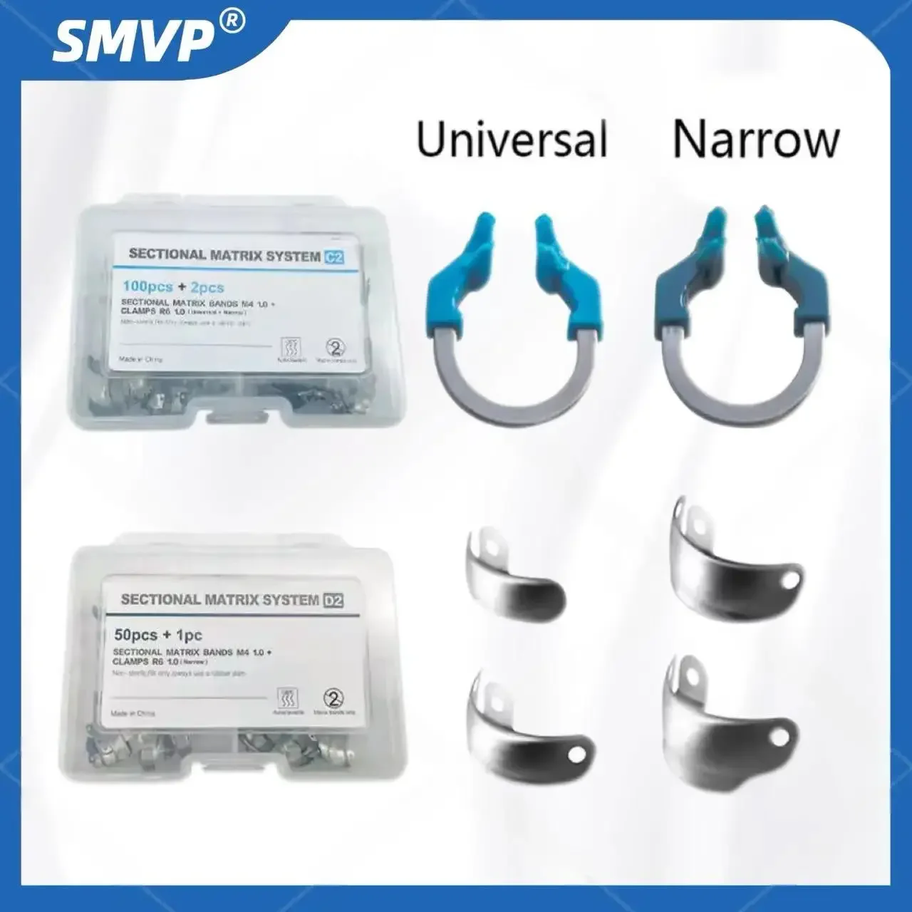 New Dental Matrix Bands Sectional Contoured Matrix System Metal Matrices Clamp Clip Nickel Titanium Clamping Ring Dentist Tools