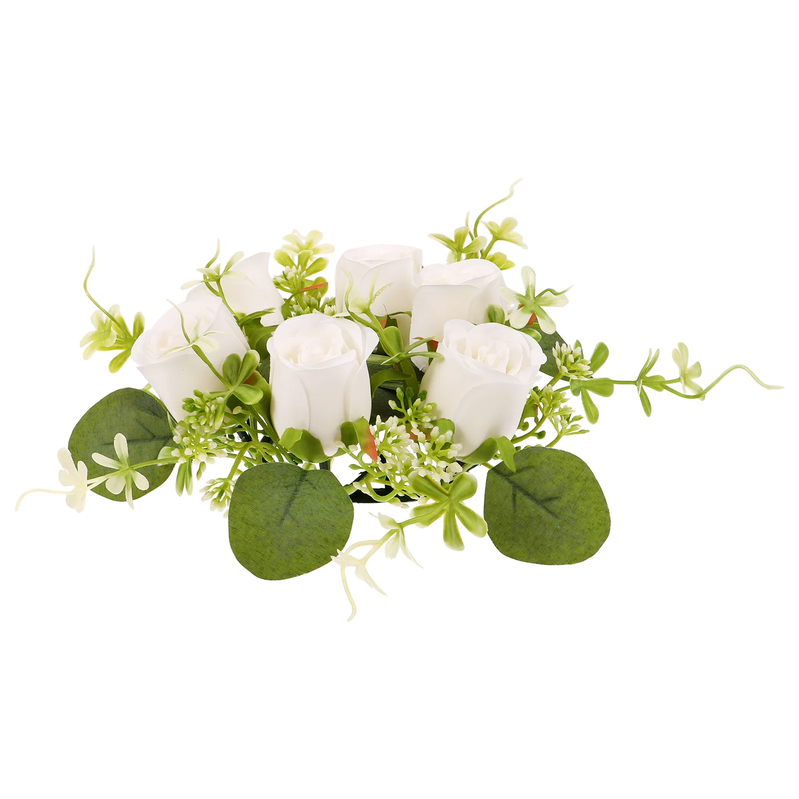 

Artificial Rose Wreath Valentine's Day Decor Wedding Table Centerpiece Tea Light Ring Floral Round The Circle