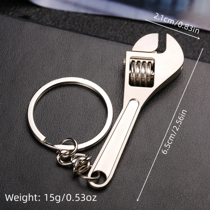 1pc Creative Tool Adjustable Wrench Spanner Key Chain, Metal Keychain For Men