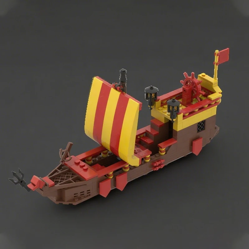 

319PCS MOC Lion Knight Shore Patrol Boat castle Modular Model Creative Building Blocks DIY Assembly Educational Toys Gift