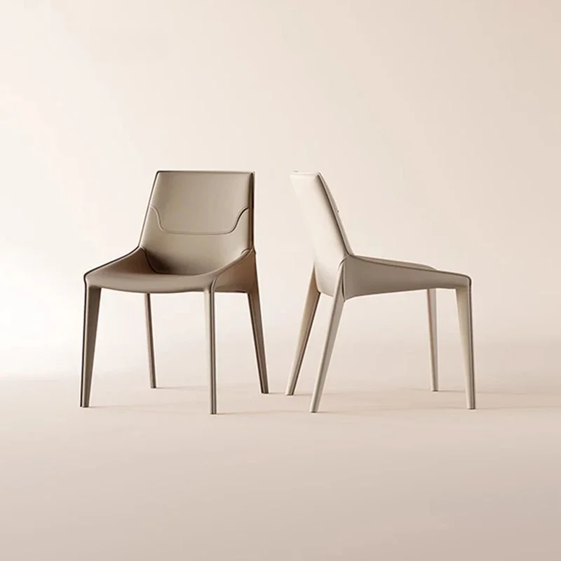 Long - lasting Leather Dining Chair Home Dining Room Chairs Minimalist Modern Industrial  Restaurant Backrest Chairs for Kitchen
