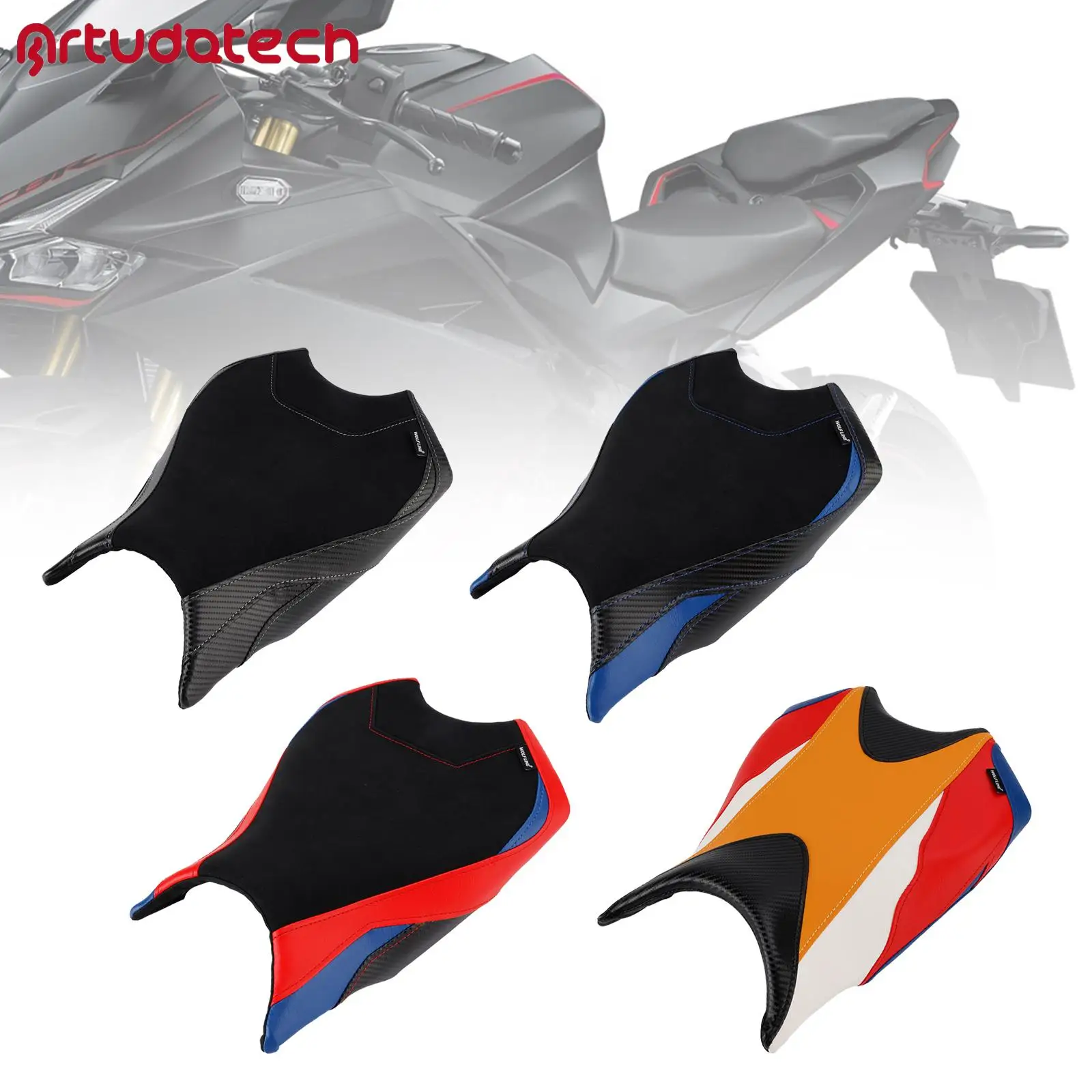 Artudatech Front Raider Seat Driver Cushion Pu Fit for Multi for Honda Cbr250Rr 2017 2018 2019 2020 2021 2022 2023 2024 Blue